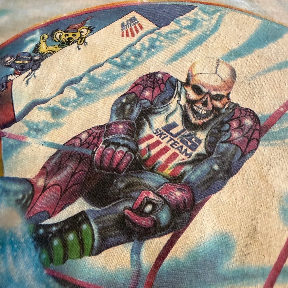 Vintage Grateful Dead US Ski Team Winter Tour Tie Dye Shirt Large Single Stitch - Picture 9 of 11